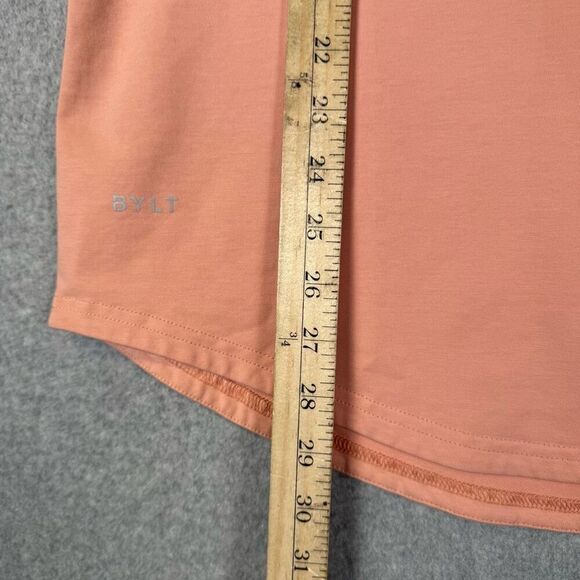 BYLT Premium Basics Mens Size Large Drop Cut Lux Shirt Orange Short Sleeves - Picture 2 of 8